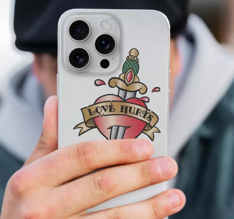 Love Hurts Tattoo Sticker - TenStickers