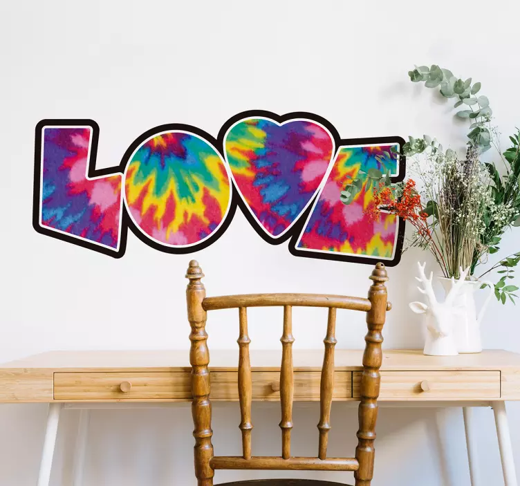 Love tie dye vinyl Sticker - TenStickers