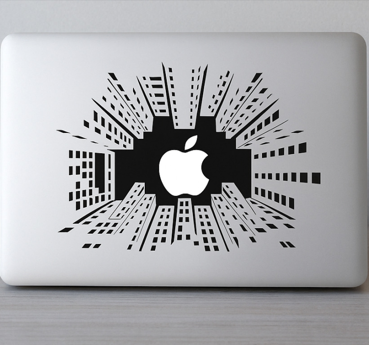 Macbook skyskrapers laptop sticker - TenStickers