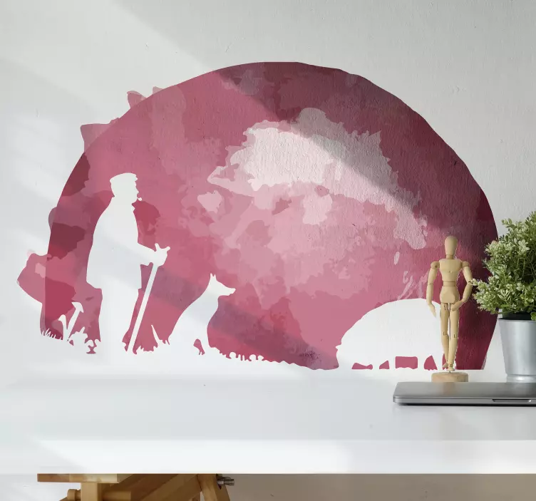 Man with Animals farm animal wall sticker - TenStickers