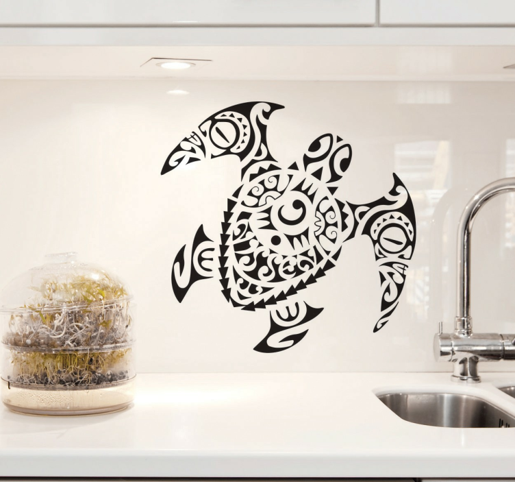 Cool Maori Turtle Wall Decal - TenStickers