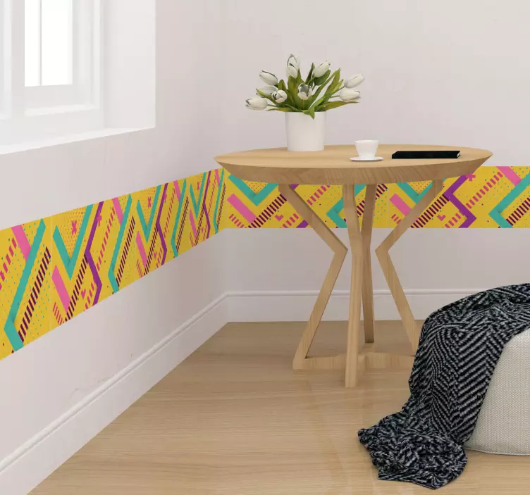 Memphis style border wall border decal - TenStickers