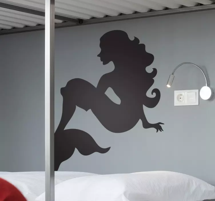 Mermaid Silhouette Wall Decal - TenStickers