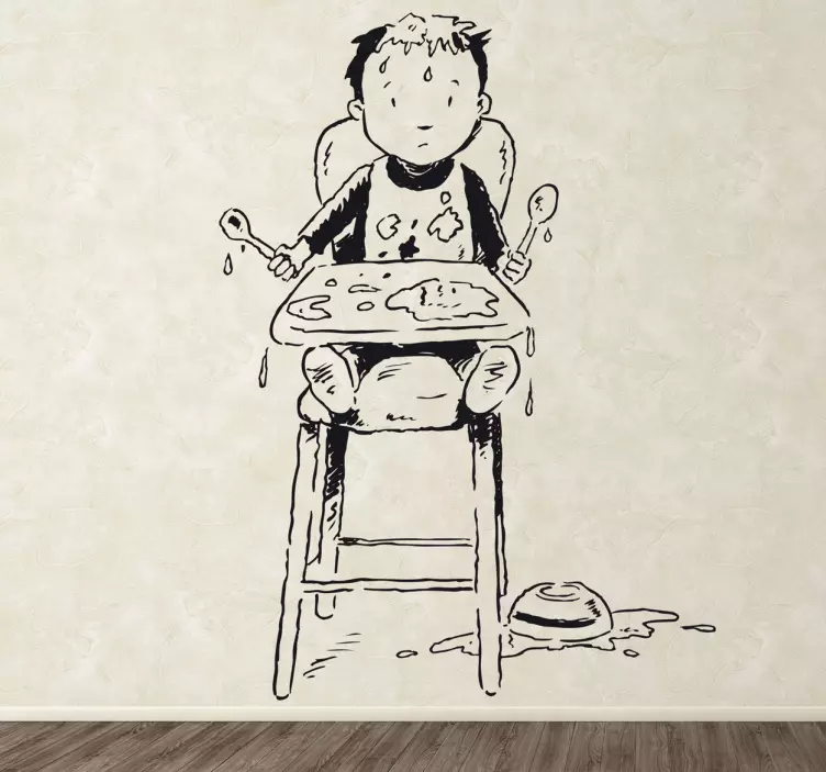 Messy Eating Kid wall stickers for kid - TenStickers