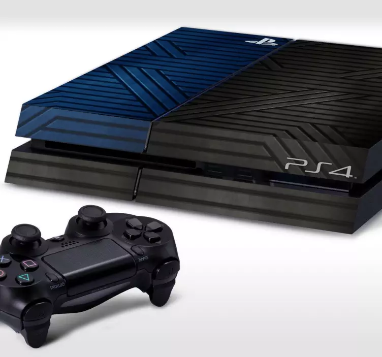 Black and blue metallic line texture design ps4 skin - TenStickers