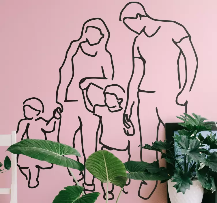 Minimalist family people sticker - TenStickers