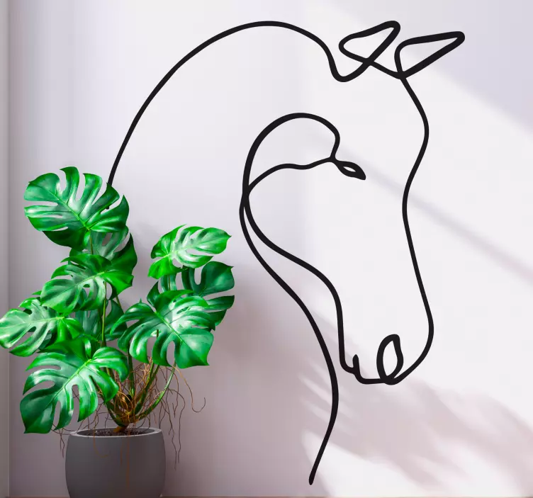 Minimalist Horse animal wall sticker - TenStickers