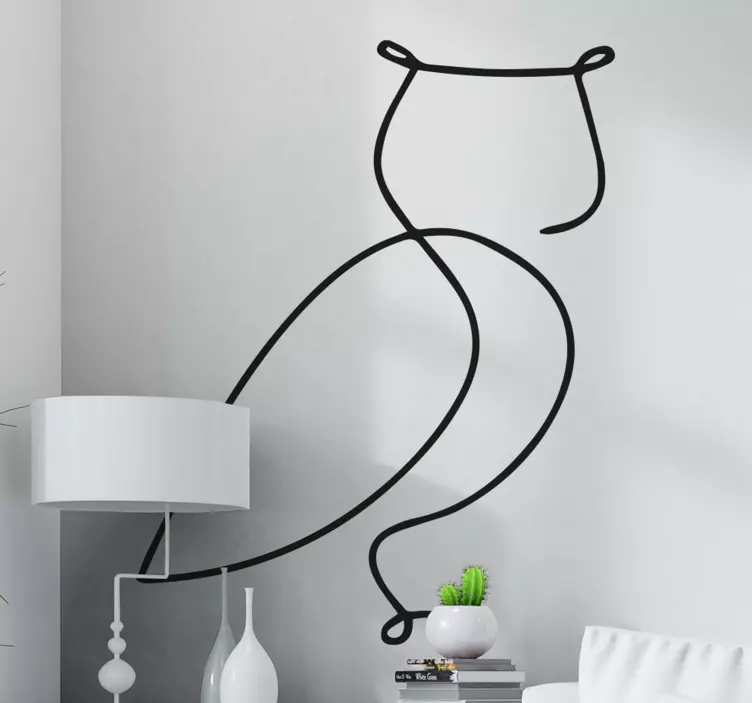 Minimalist Owl bird wall sticker - TenStickers