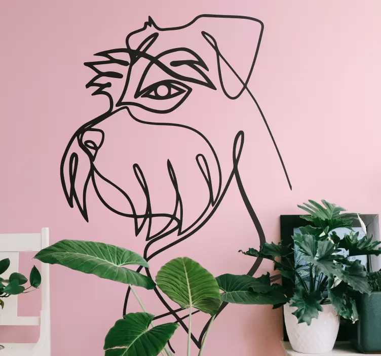 Minimalist Schnauzer cat wall sticker - TenStickers