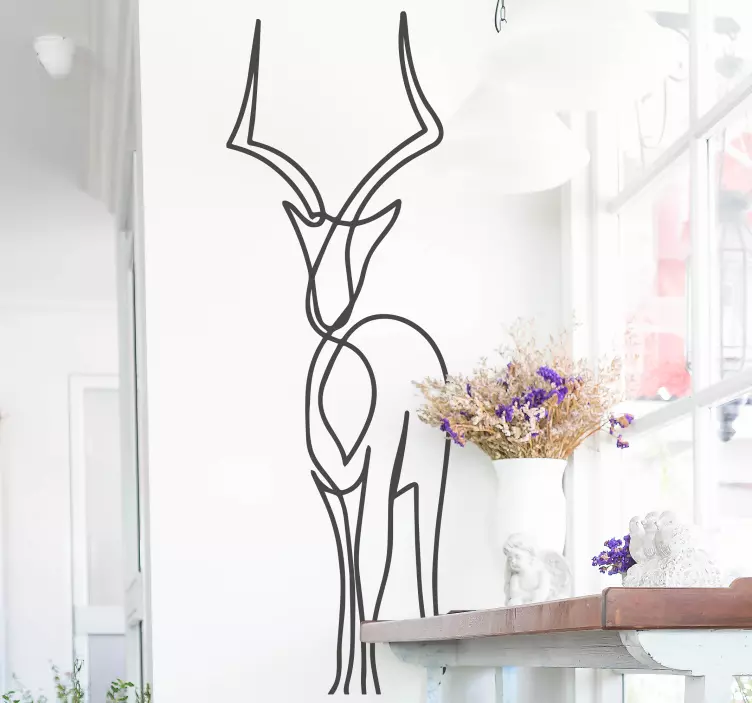 Minimalist Stag animal wall sticker - TenStickers