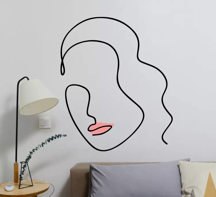 Minimalistic background face wall decal - TenStickers