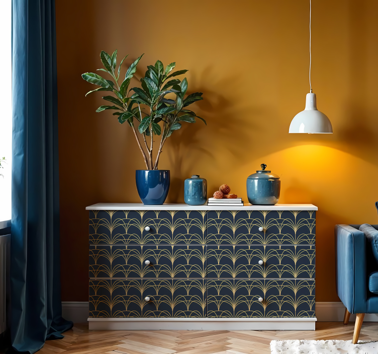Modern art golden deco pattern furniture sticker - TenStickers