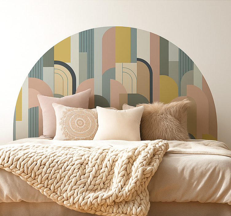Modern geometric arches bedroom wall sticker - TenStickers