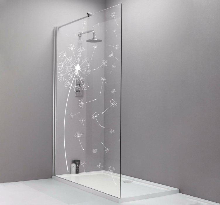 Dandelion flying in the wind shower sticker - TenStickers