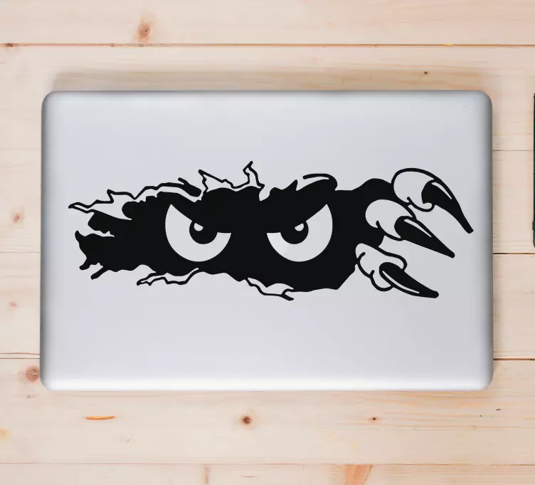 Monocolor peeking eyes design laptop skin - TenStickers