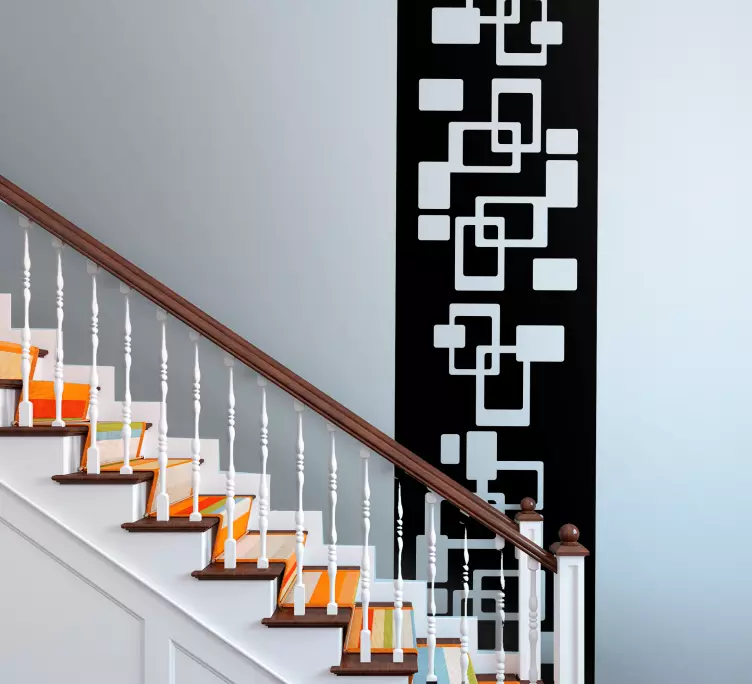 Monocolor retro squares wall border sticker - TenStickers