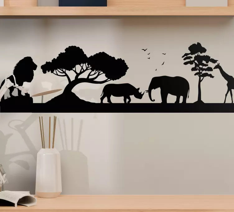 Monocolor savannah silhouette wild animal decal - TenStickers