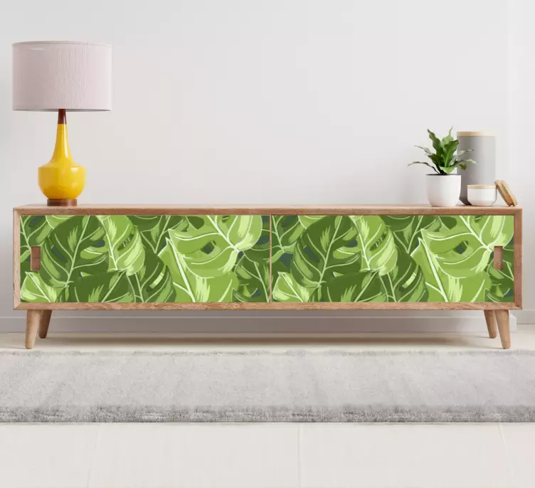 Monstera plant design furniture sticker - TenStickers