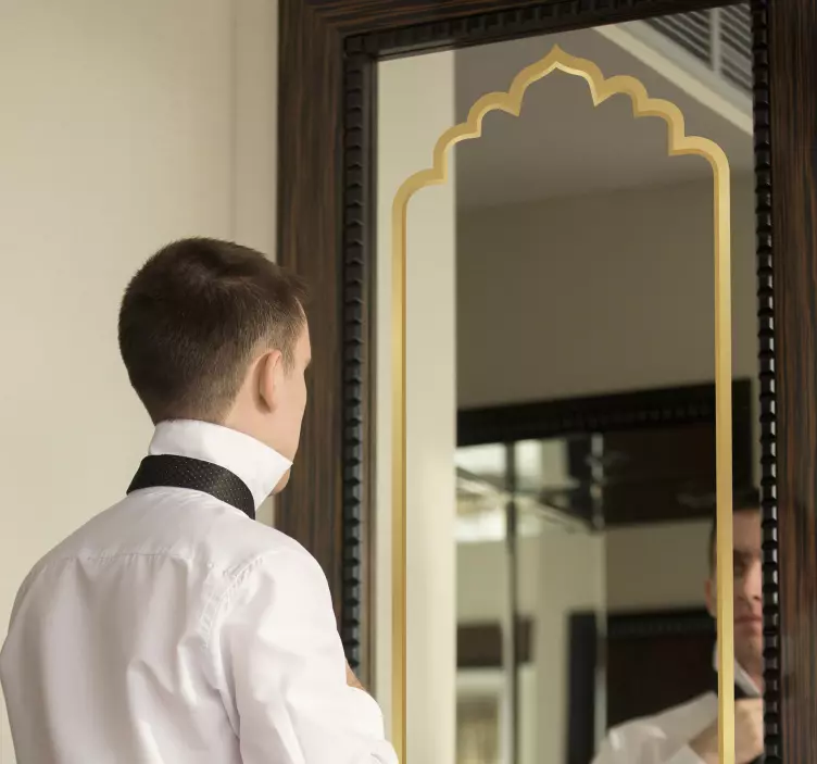 Moroccan style frame mirror sticker - TenStickers