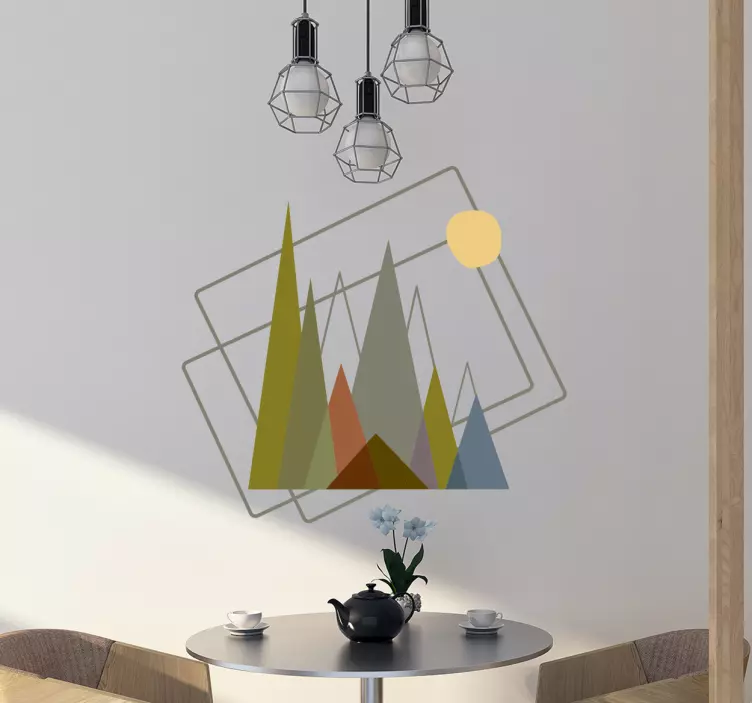 Mountains minimalist style wall art decal - TenStickers