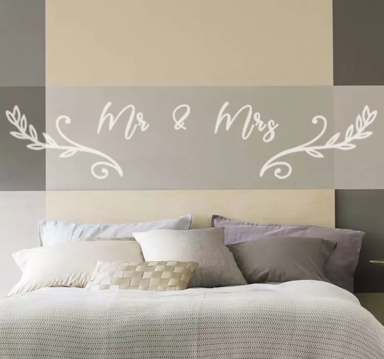 Mr and mrs headboard sticker - TenStickers