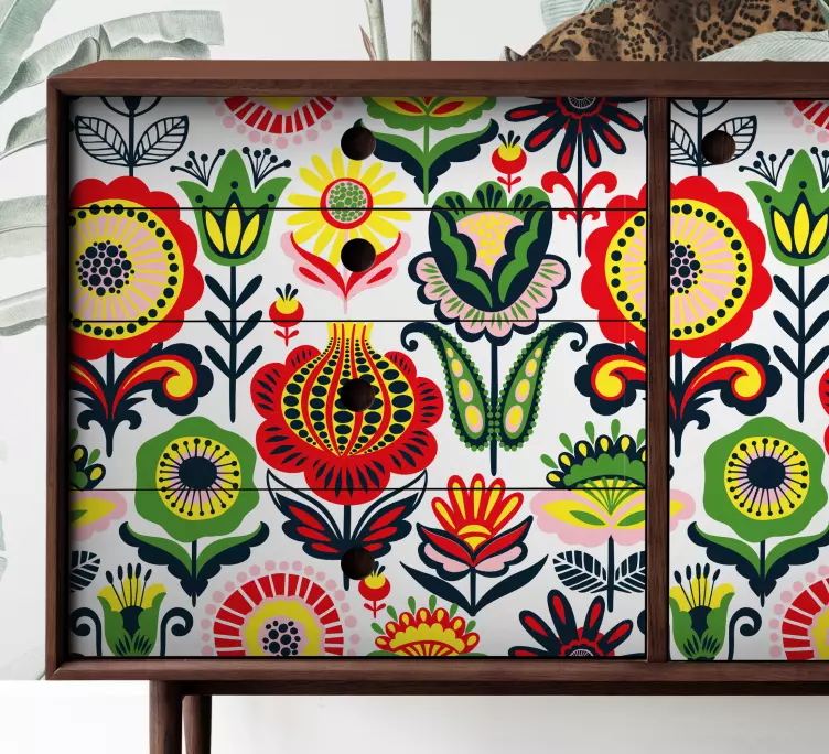 Color composition of flowers furniture decal - TenStickers