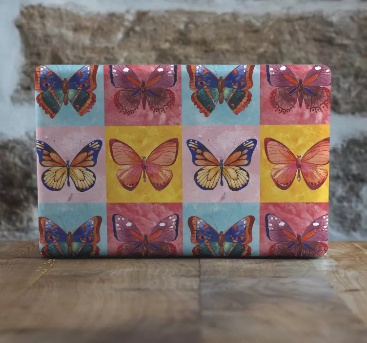Multicolored butterflies  laptop sticker - TenStickers