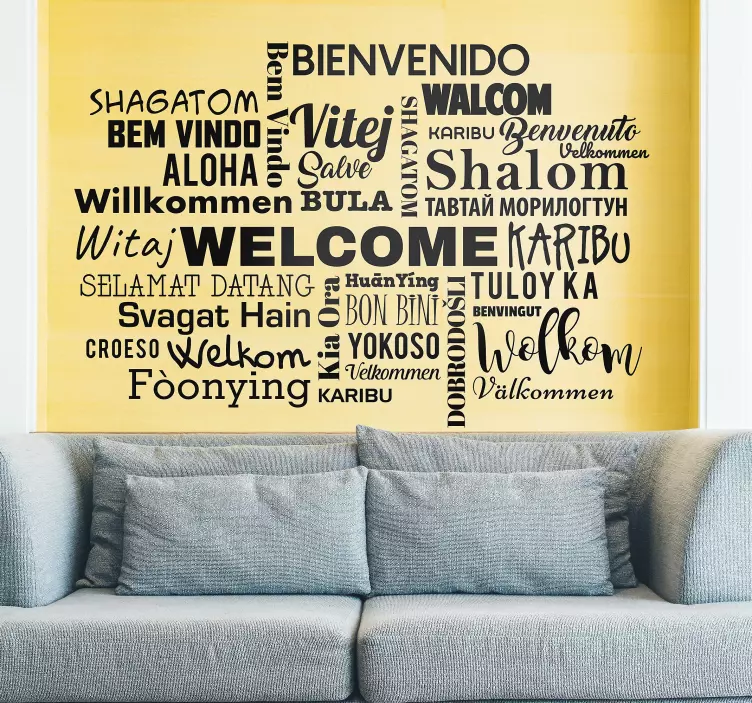 Multilingual Languages Living Room Wall Decor - TenStickers