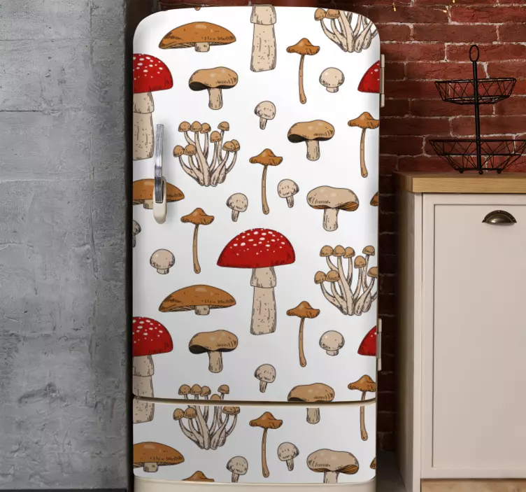 Mushroom Kitchen Decor fridge sticker - TenStickers