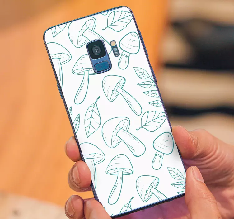 Mushroom Leaf Motif Samsung stickers - TenStickers