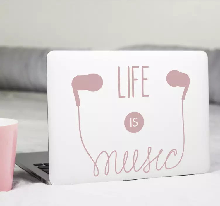 Music Cable laptop sticker - TenStickers