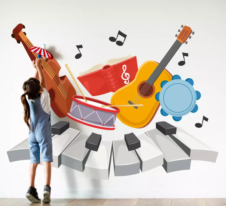 Musical instruments design Children Sticker - TenStickers