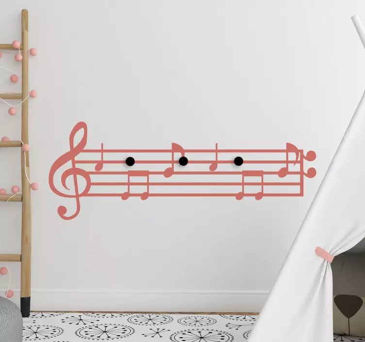 Musical note coat hanger sticker - TenStickers