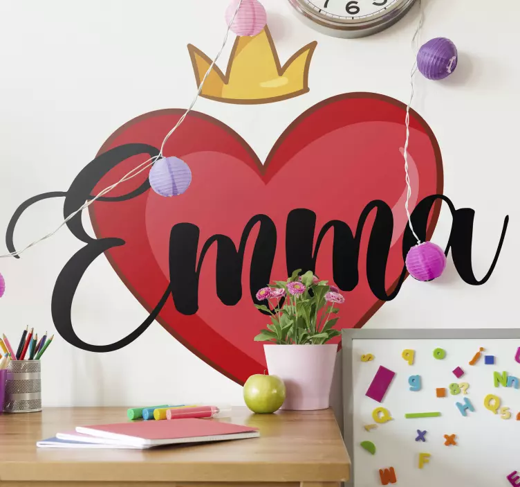 Names with heart love sticker - TenStickers
