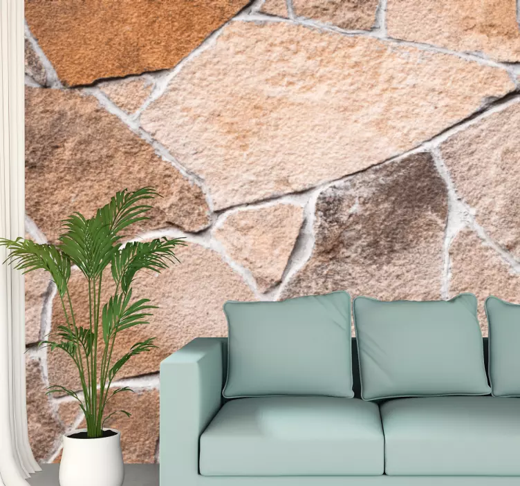Natural stone pattern living room wall sticker - TenStickers