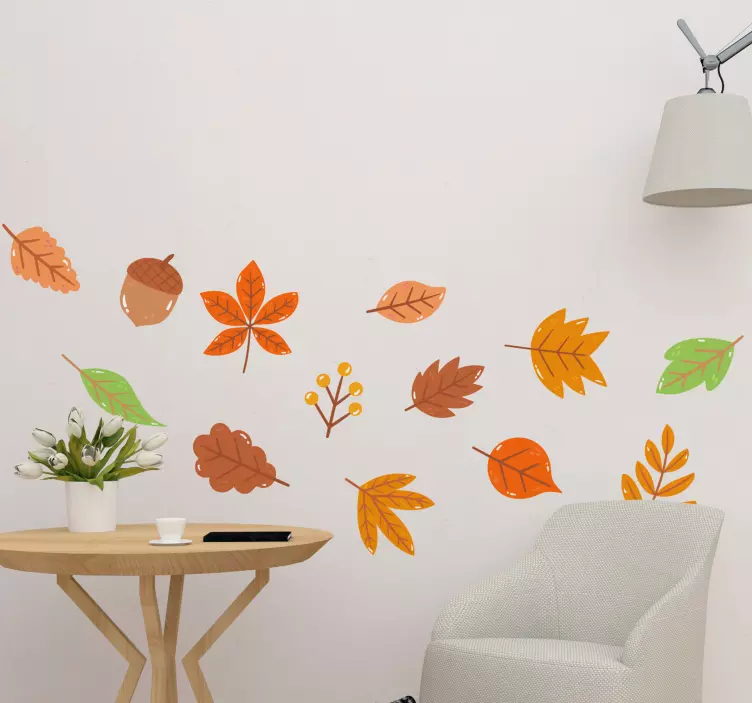 Nature wall sticker autumn leaf set - TenStickers