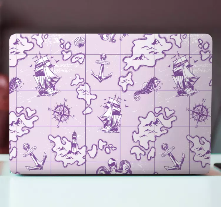 Nautical Themed Patterns laptop skin - TenStickers
