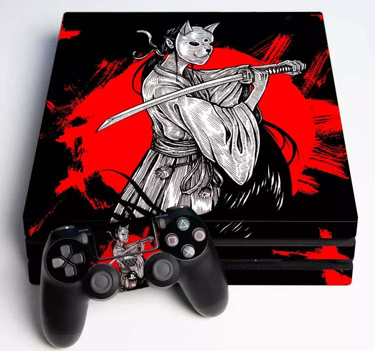 Ninja girl PS4 vinyl sticker - TenStickers