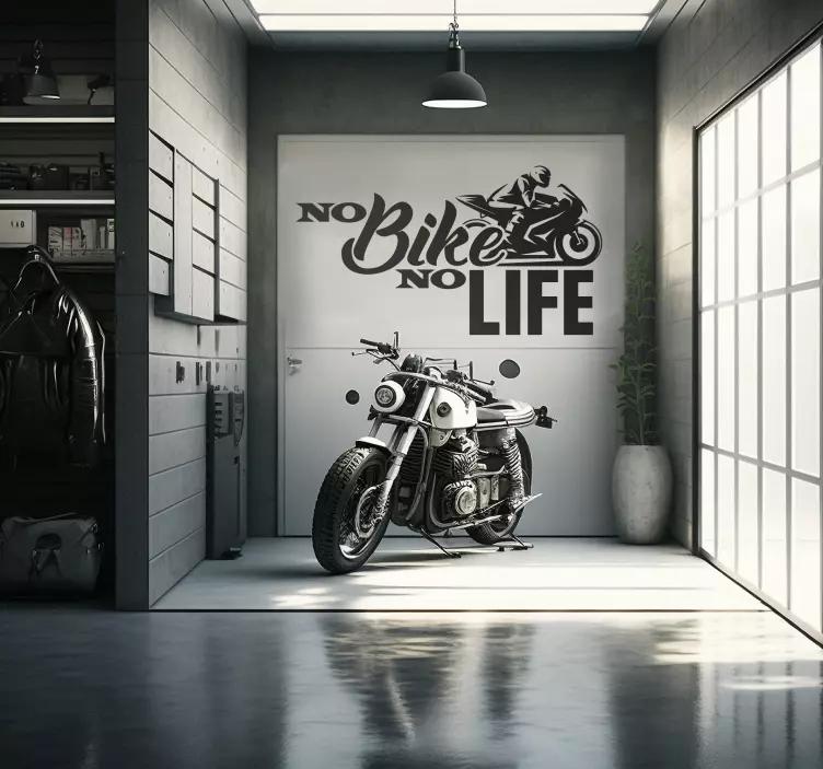 No Bicycle, No Life garage decal - TenStickers