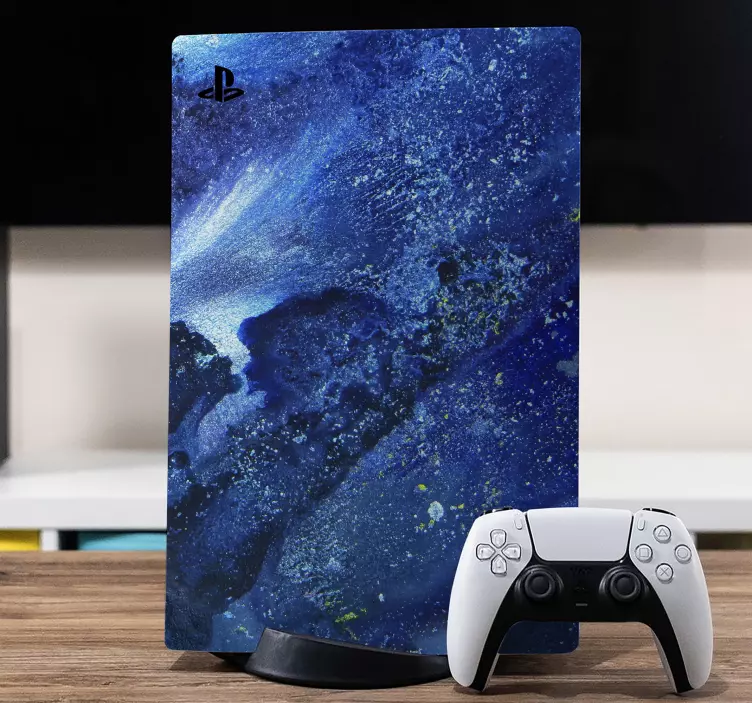 Ocean blue brushed PS5 stickers - TenStickers
