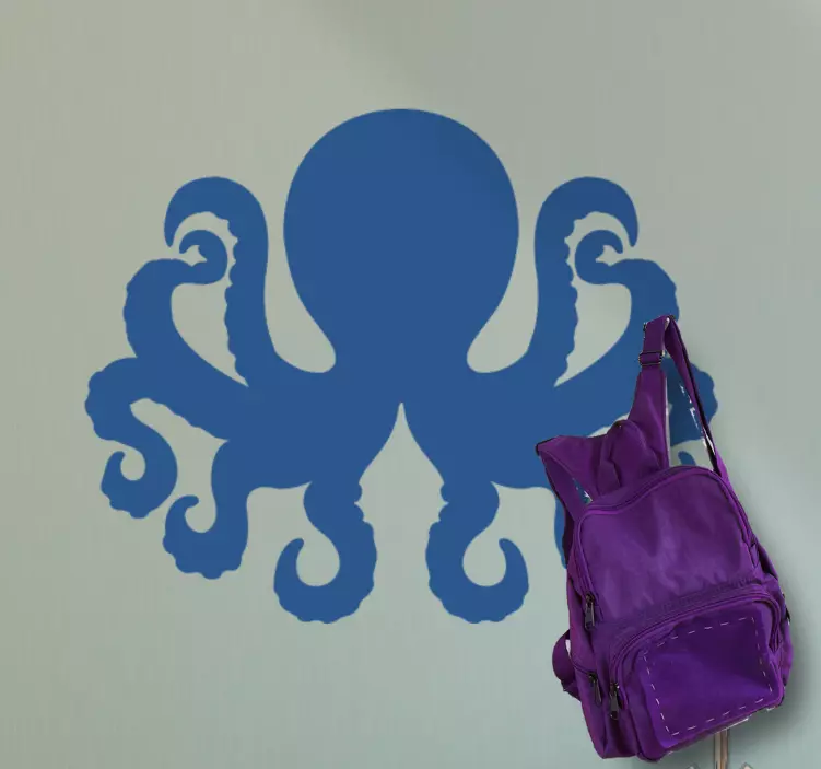 Octopus Silhouette Design coat hanger sticker - TenStickers