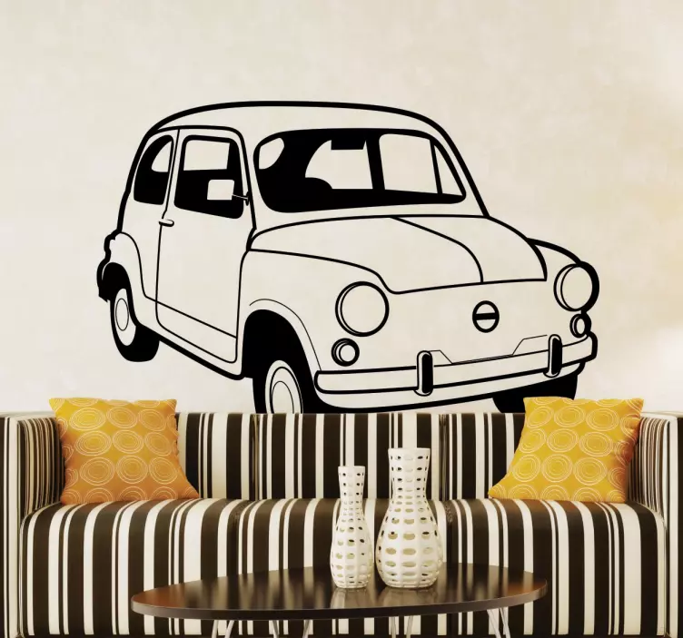 Old Fiat 500 Wall Sticker - TenStickers