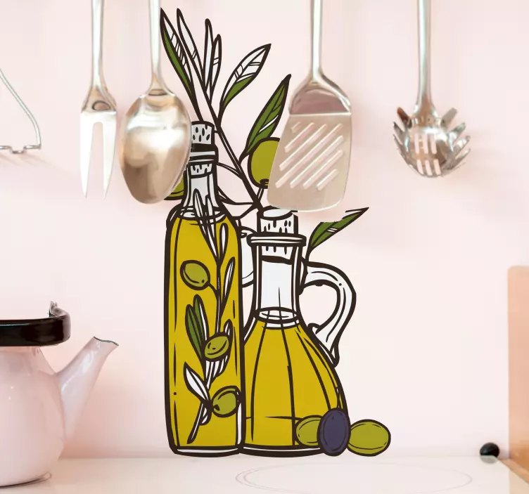 Olive oil sketch food sticker - TenStickers