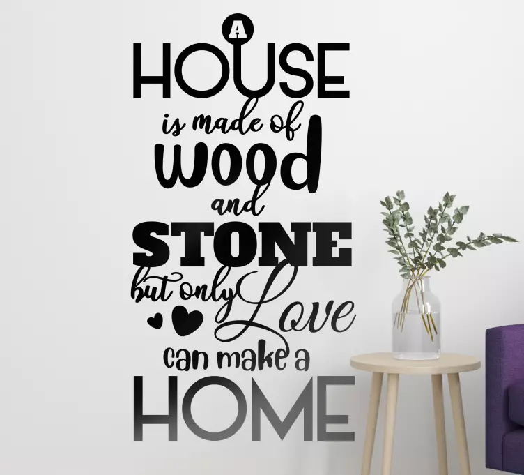 Only love make a  home home text wall sticker - TenStickers