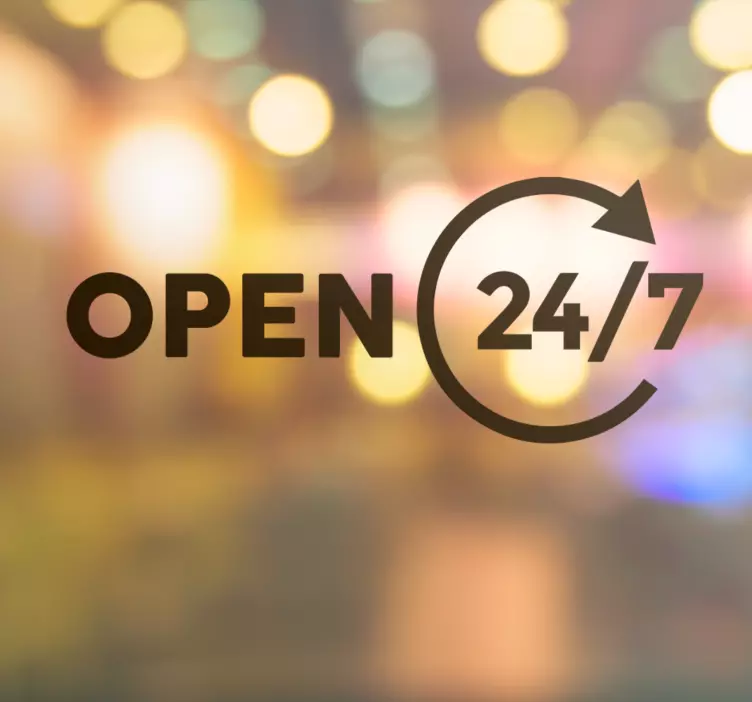 Open 24 Hour shop window sticker - TenStickers
