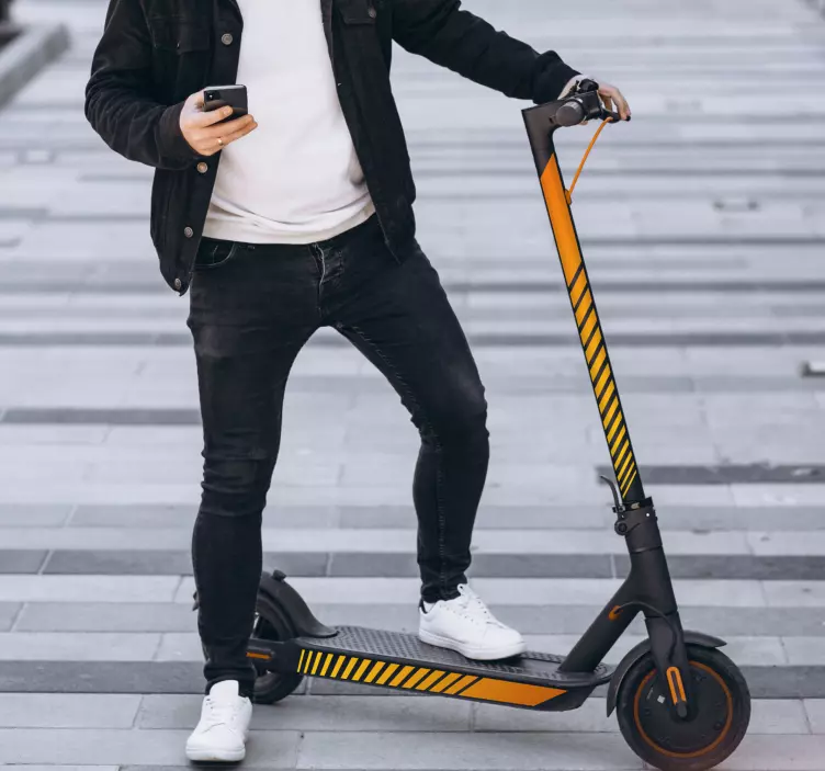 Orange Stripe Scooter scooter sticker - TenStickers