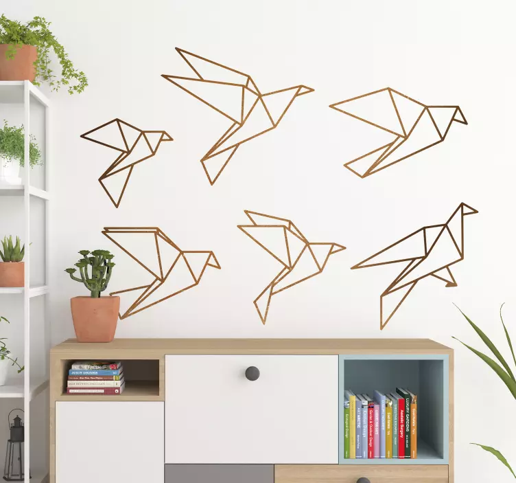 Origami birds wall decal - TenStickers