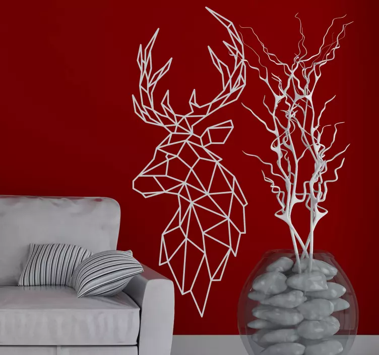 Origami deer wild animal decal - TenStickers