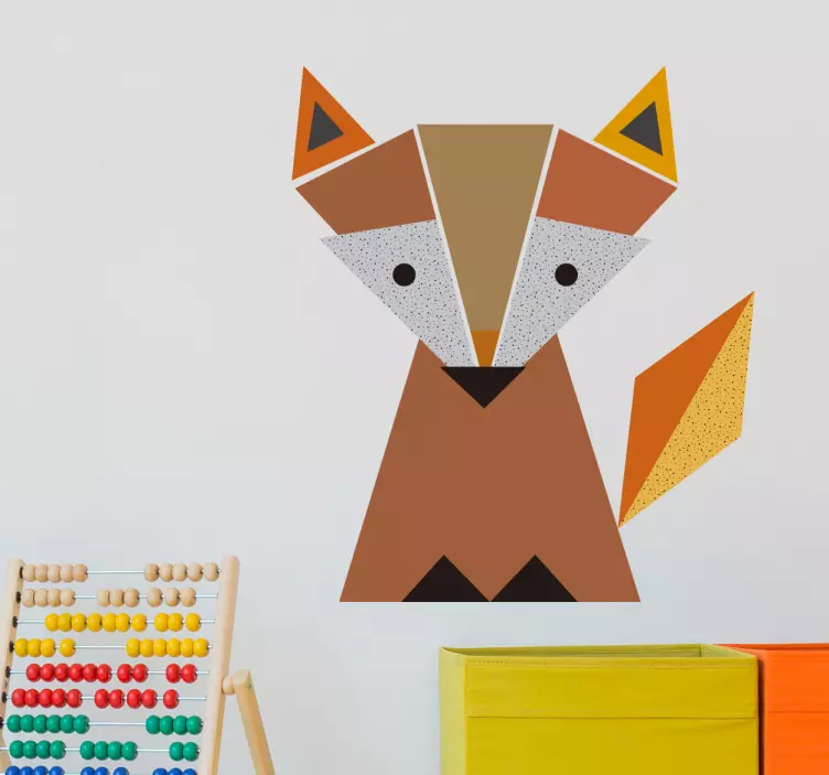 Origami fox wild animal decal - TenStickers