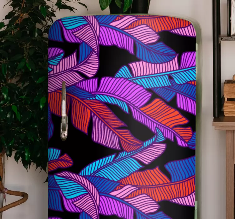 Design of splash floral style fridge sticker - TenStickers